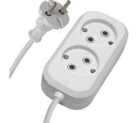 Электрический соединитель STEKKER 2 гнезда, без заземления, 2x0,75, 5м, серия Home HM01-20-05, Ух-10 39203 