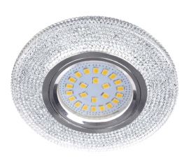 Встраиваемый светильник Ecola MR16 LD7069 GU5.3 с подсветкой "Модерн" Прозрачный Хром 25x95 FT16CMEFB 