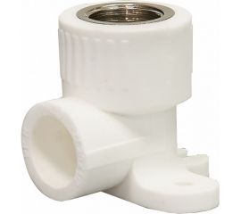 Угольник СТМ PP-R комбинированный, с креплением, внутренняя резьба DN 25х1/2 ПЛАСТ CPWF2512 