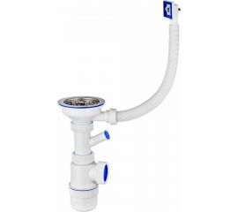 Сифон VIRPLAST Элит 3.1/2х40 с отводом д/ст.м и переливом 100332 