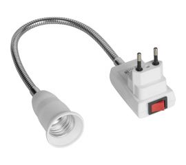 Переходник вилка-Е27 REV гибкий, 300 мм, с выключателем, белый 24650 3 