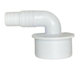 Переходник угловой для подключения сливного шланга Профитт 20x23x50, белый, с хомутом 2226957 