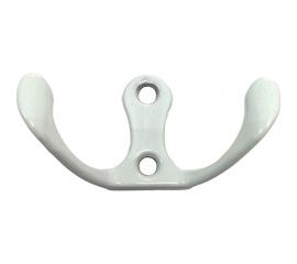 2-х рожковый крючок СКОБЯНОЙ НН, белый 007659 