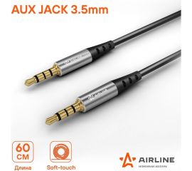 Кабель AIRLINE AUX 3.5 mm Jack - 3.5 mm Jack 0,6м, черный ACH-AUX-60 