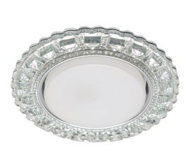 Встраиваемый светильник для натяжных потолков с белой LED подсветкой Feron CD4045 GX53, прозрачный, хром, 41408 