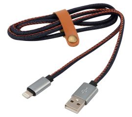 Кабель USB - Lightning REXANT 2.4 А, 1 м, для iPhone джинсовая оплетка 18-4248 