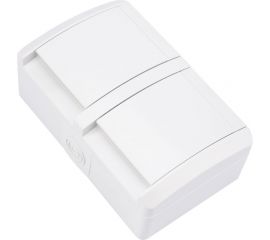 Двойная накладная розетка KRANZ горизонтальный блок с/з IP54 16А белая KR-78-0805 