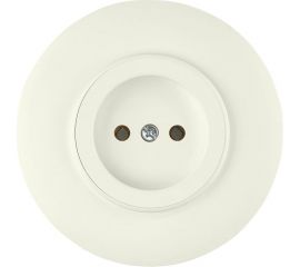 Розетка Bylectrica 1-местная, скрытая установка, без заземляющего контакта, диаметр 92 мм, серия ПРОВАНС круг, РС16-0401 бежевый 