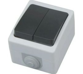 Двойной накладной выключатель HOROZ ELECTRIC 112-100-0006 10A/250V IP54 ATOM (2-GANG ONE WAY SWITCH) HRZ01001528 