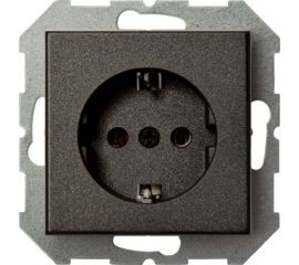 Розетка с заземлением LIREGUS Эпсилон IKL 16-404-01 E/J антрацит, без рамки 28-106 