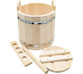 Кадка с гнетом Бацькина баня липа, 25 л 30378 