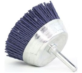 Щетка чашечная 75 мм, хв-к 6 мм, ворс синий полимер абразив Р180 для дрели SIT 0625 