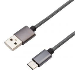 Кабель USB Type-C - USB REXANT 3 A нейлоновая оплетка графит 1 м 18-1896 