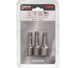 Насадка магнитная набор 8/10/13 мм FASTER TOOLS 1480 