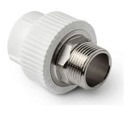 Комбинированная муфта под ключ PRO AQUA PP-R НР белая d-40 мм 1 1/4" PA23520Pb 