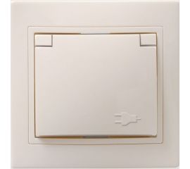 1 местная розетка IEK КВАРТА c заземляющим контактом, с крышкой, 16А кремовый ERK15-K33-16-DM 