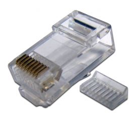 Коннектор RJ-45 TWT 8P8C UTP категория 5e, универсальный, со вставкой, 100 шт. в упаковке PL45-8P8C-V 