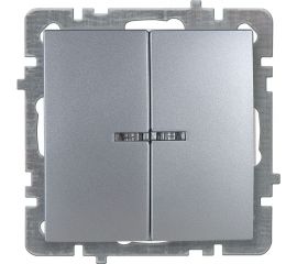 Механизм выключателя NILSON 2СП с подсветкой серебро Touran/Alegra metallic 24130404 
