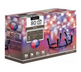 Электрогирлянда GLOS «Нить», 8 м, 80 сверхъярких двухцветных матовых светодиодов (красный + синий) GL7029-M-Т 