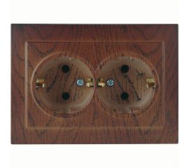 Розетка NILSON 2СП з/к орех Touran wood 24271025 