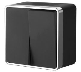Выключатель WERKEL W5020235 двухклавишный влагозащищенный Gallant черныйхром a050976 