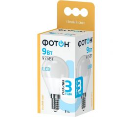 Светодиодная лампа ФОТОН LED P45 9W E14 3000K 24014 