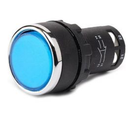Нажимная кнопка Emas моноблочная, синяя, 22 мм, IP 40, 1НО+1НО MB101DM 