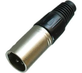 Разъем XLR 3P штекер Pro Legend металл цанга на кабель, черный, PL2172 