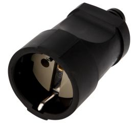 Разборная розетка Евро REXANT с заземлением 16А черная 11-8529 