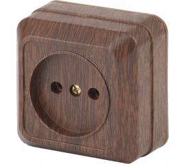Розетка Intro Quadro 2-201-10 без заземления 2P, 16А-250В, IP20, открытая установка, венге, Б0053779 