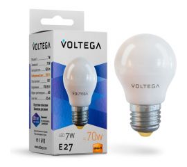 Светодиодная лампа VOLTEGA Шар Е27 2800К 7W 7052 
