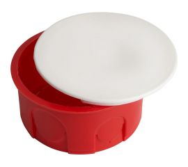 Монтажная коробка STEKKER EBX30-01-1-20-80 для сплошных стен, с крышкой, D80*40мм, IP20, красный (GE41007) 49003 