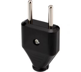 Плоская прямая вилка REXANT 6А черная 11-8947 