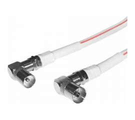 Коаксиальный телевизионный кабель DORI SAT-50 1 м F-разъем-F-разъем + TV-переходник 40743 