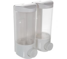 Настенный двойной дозатор для жидкого мыла, шампуня Аквалиния 2х350 мл B2531 