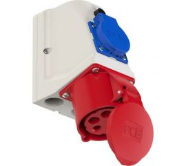 Настенная комбинированная розетка PCE 16А 400V 3P+N+E IP44 9215-6 