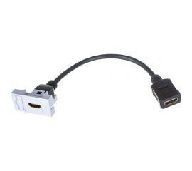 Вставка LANMASTER Mosaic 22.5x45 с адаптером HDMI, мама-мама, белая LAN-SIP-22HDMI-WH 