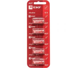 Алкалиновая батарейка EKF типа А27 для сигнализаций блистер 5шт. A27-BL5 