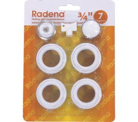 Набор для подключения Radena CN-RA 7 предметов (перех.1х3/4 лев, пр.- по 2 шт, загл ,кр.Маевск, ключ) 011090102 