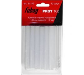 Клеевые стержни прозрачн��е PRGT 100 (12 шт; 100 мм; 11.2 мм) FUBAG 41142 