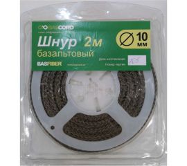 Базальтовый шнур BASFIBER 700С, диаметр 10 мм, длина 2 м, огнеупорный, уплотнительный Basfiber 10/2 
