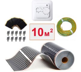 Плёночный электрический тёплый пол ТеплоСофт 10м.кв. с терморегулятором плёнка 10м.кв. 