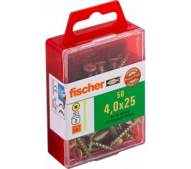 Шуруп для дерева Fischer fpf-sz 4,0x25 yzf, жёлт. цинк, 50 шт. 653943 