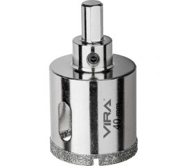 Коронка алмазная по керамике 40 мм, трехгранный хвостовик VIRA 559516 