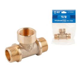 Латунный тройник AV Engineering наружная-внутренняя-наружная, 1/2"" AVE306007 