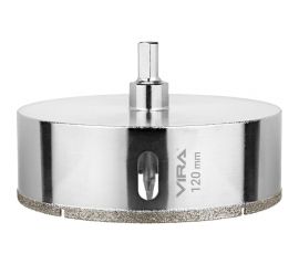 Коронка алмазная по керамике 120 мм, трехгранный хвостовик VIRA 559520 