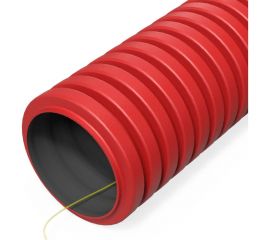 Гибкая гофрированная двустенная труба ПНД Промрукав тип 450 SN29 с зондом красная d40 100м PR15.0252 