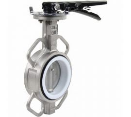 Дисковый затвор DN.ru 316L-316L-PTFE Ду80 Ру16, нержавеющая сталь, PTFE, с ручкой D050-01751 