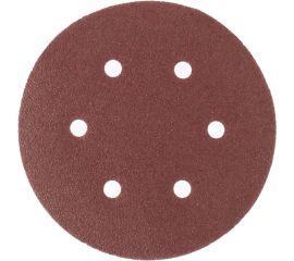 Круг абразивный на ворсовой подложке под липучку, перфорированный (5 шт; 150 мм; 6 отв.; P500) MATRIX 73851 