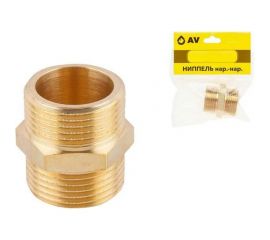 Латунный ниппель AV Engineering наружная-наружная, 1"" AVE303003 